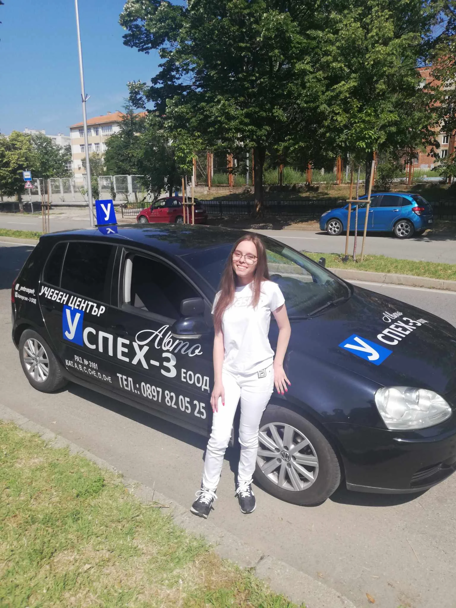 Image showing one of the students after passing an exam